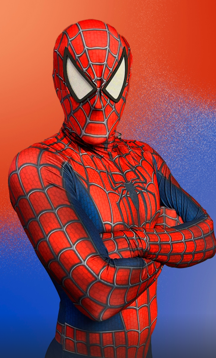 Personagem Homem-Aranha em pose de ação